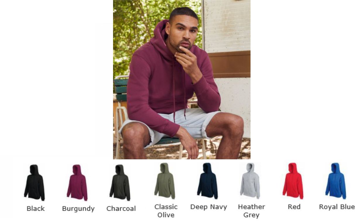 Fruit of the Loom SS106M Premium Hooded Sweat - Click Image to Close